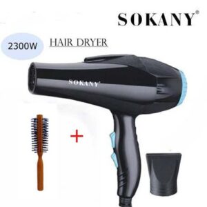 Sokany HS-3618 استشوار سوكاني 2300 وات لتجفيف وفرد الشعر +فرشاة خشب