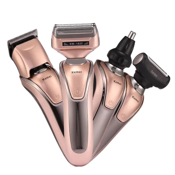 ماكينة حلاقة كيمي 1622 - Kemei KM-1622 4 In 1 Hair Clipper Shaver Rose Gold